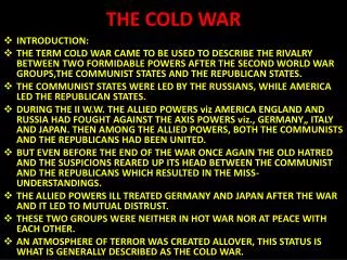 THE COLD WAR