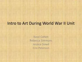 Intro to Art During World War II Unit