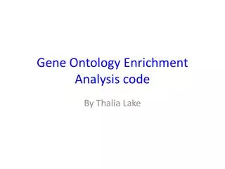 Gene Ontology Enrichment Analysis code