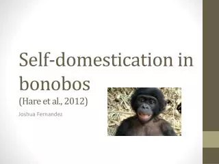 Self-domestication in bonobos (Hare et al., 2012)