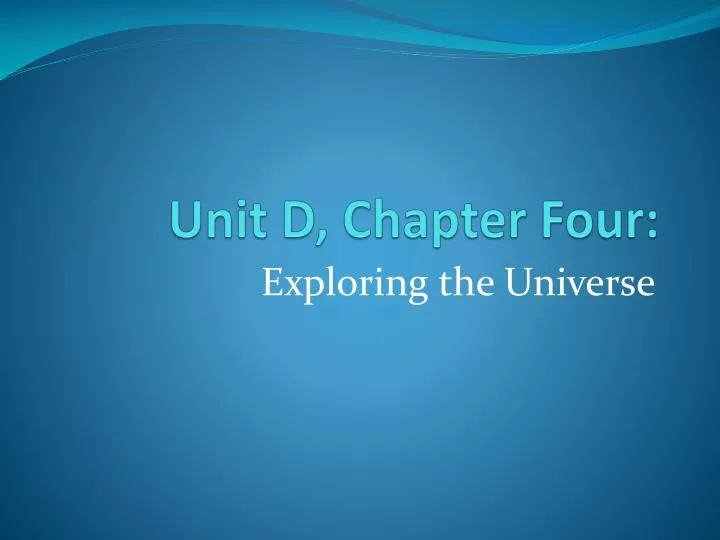 unit d chapter four