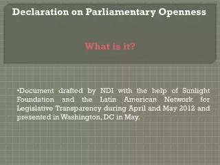 Declaration on Parliamentary Openness