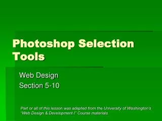 Photoshop Selection Tools