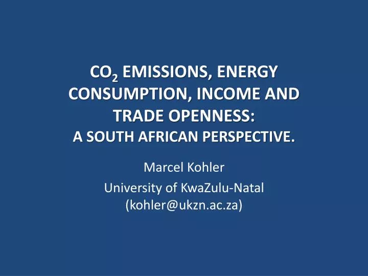 co 2 emissions energy consumption income and trade openness a south african perspective