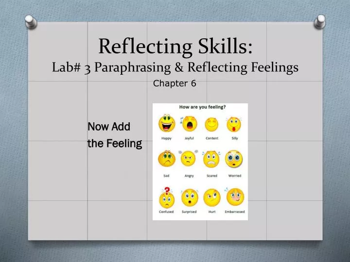 reflecting skills lab 3 paraphrasing reflecting feelings