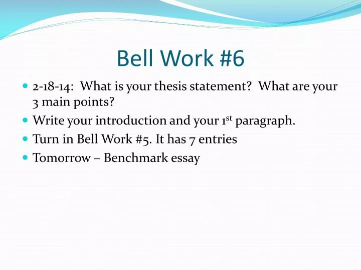 bell work 6