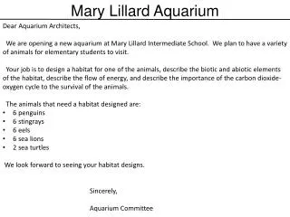 Dear Aquarium Architects,