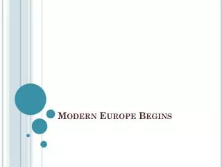 Modern Europe Begins