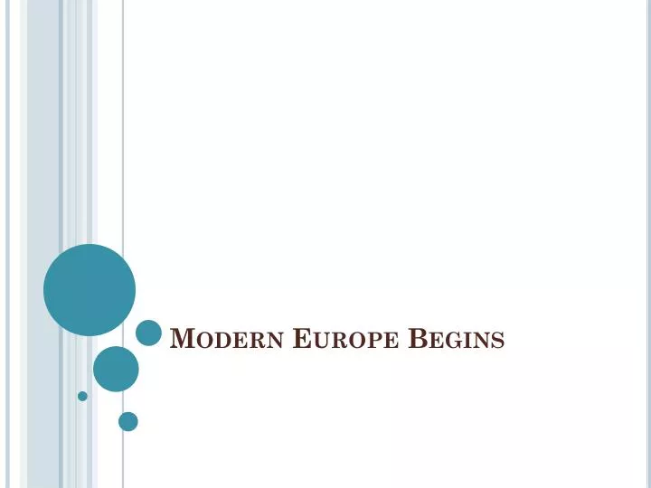 modern europe begins
