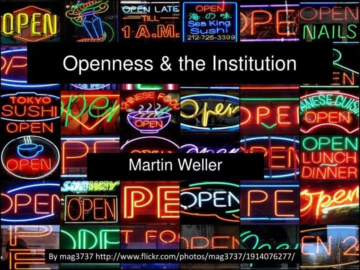 openness the institution