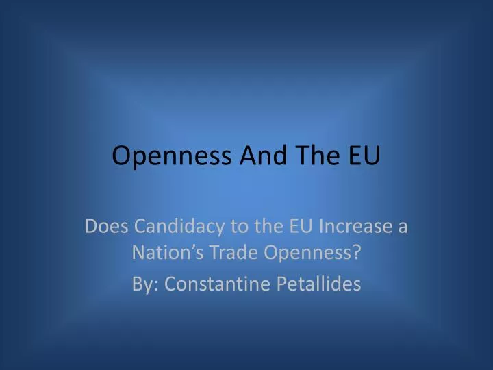 openness and t he eu