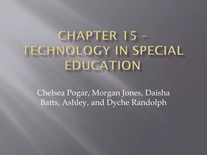 chapter 15 technology in special education