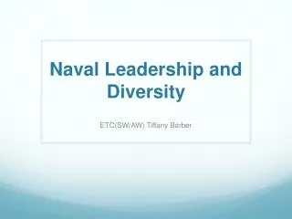 Naval Leadership and Diversity