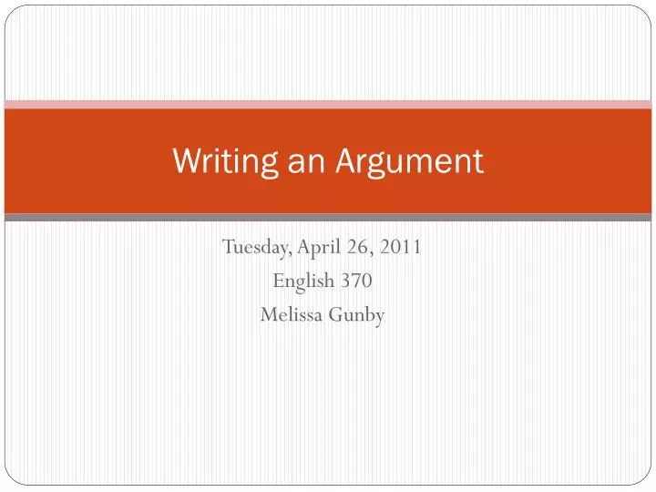 writing an argument