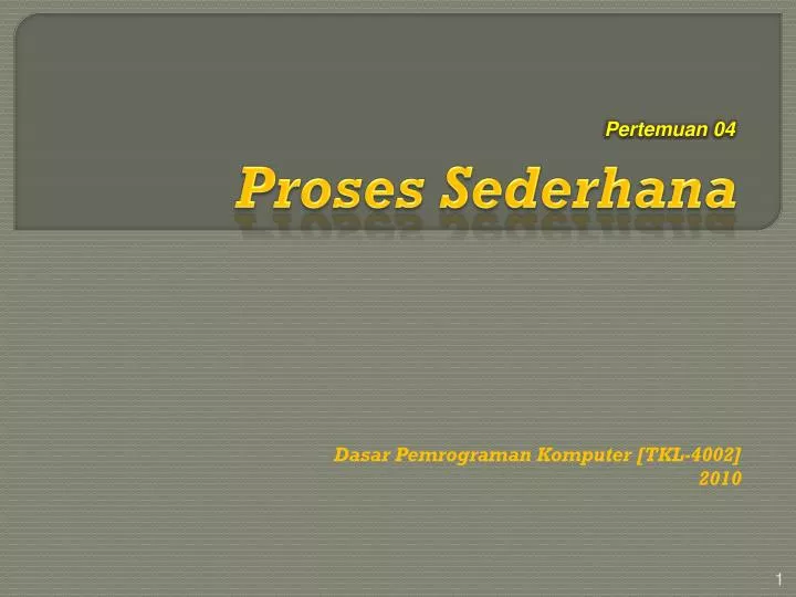 proses sederhana