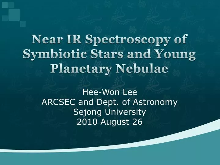 near ir spectroscopy of symbiotic stars and young planetary nebulae