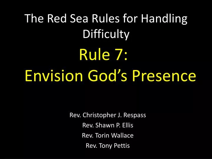 the red sea rules for handling difficulty