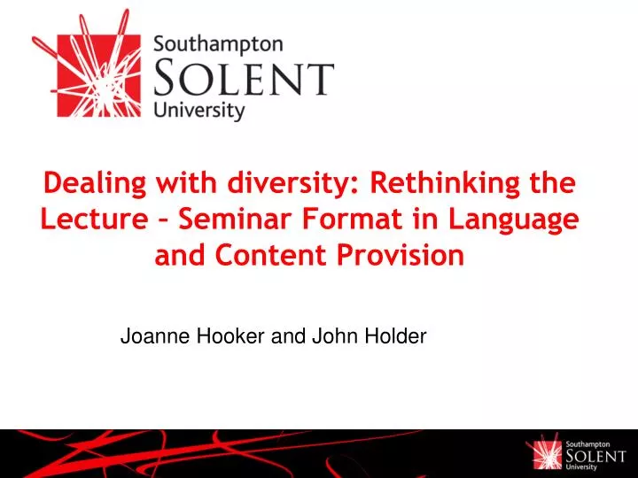 dealing with diversity rethinking the lecture seminar format in language and content provision
