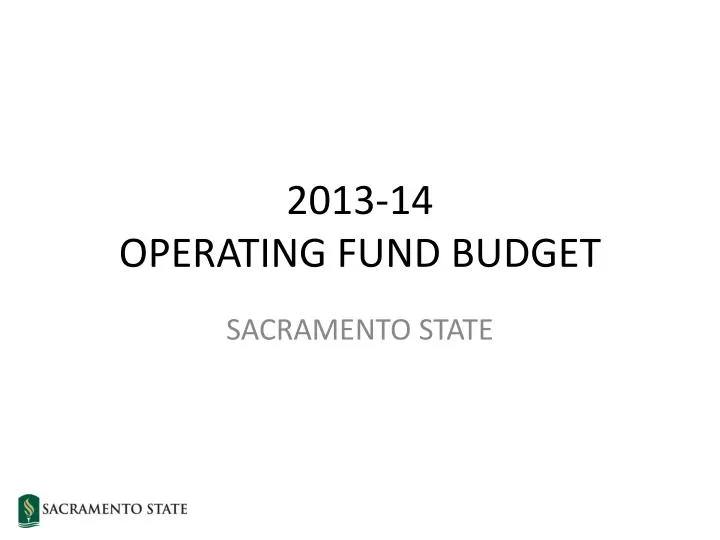 2013 14 operating fund budget