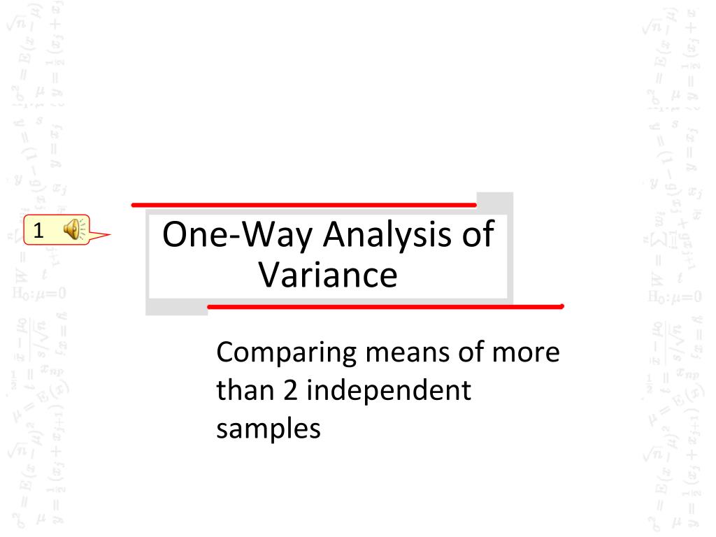 PPT - One-Way Analysis of Variance PowerPoint Presentation, free ...