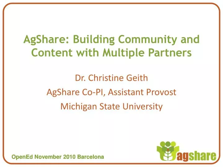 agshare building community and content with multiple partners