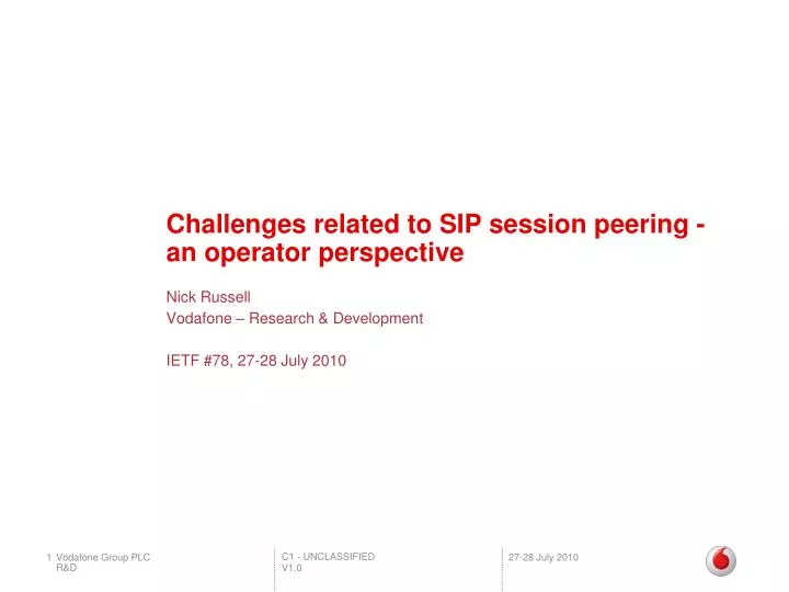 challenges related to sip session peering an operator perspective
