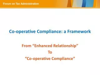 Co-operative Compliance : a Framework