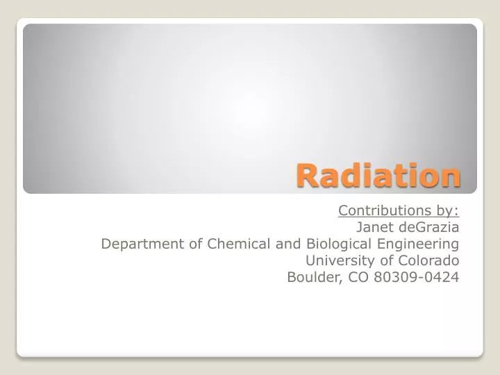 PPT - Radiation PowerPoint Presentation, Free Download - ID:2658613