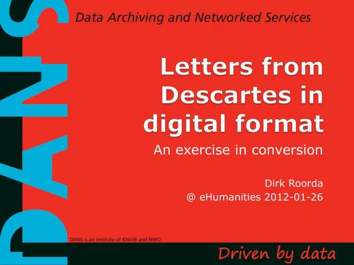 letters from descartes in digital format