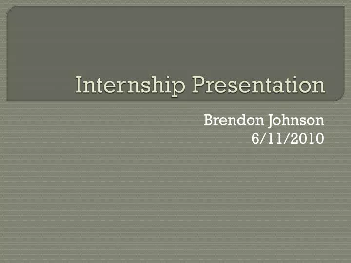 internship presentation