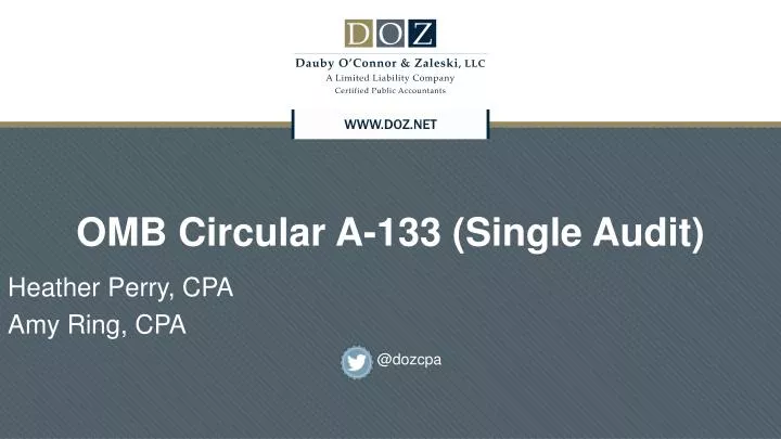 omb circular a 133 single audit