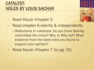 Catalyst: Holes by Louis Sachar