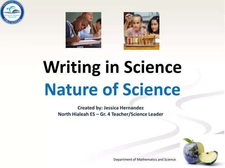 writing in science nature of science