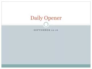 Daily Opener
