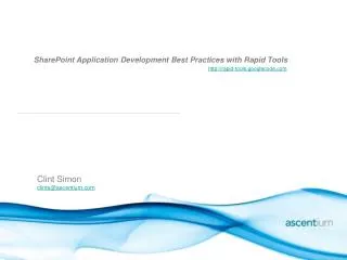 SharePoint Application Development Best Practices with Rapid Tools