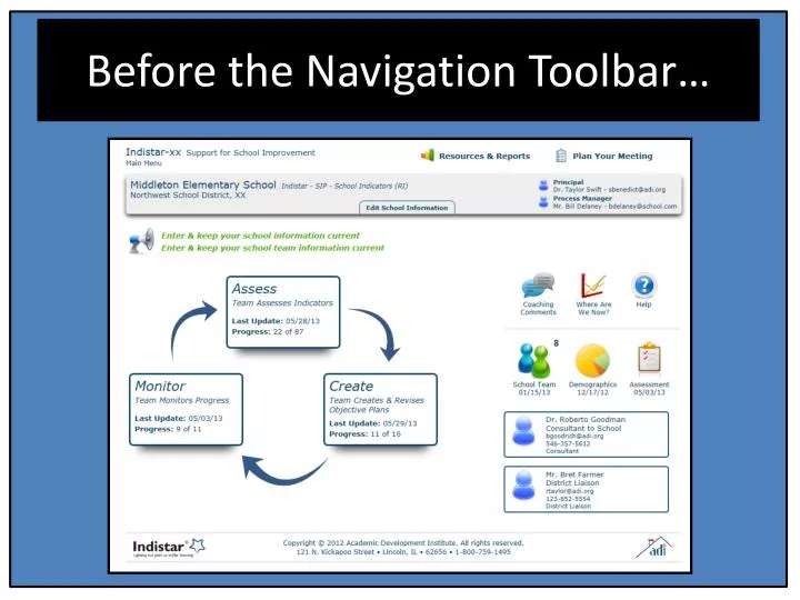 before the navigation toolbar