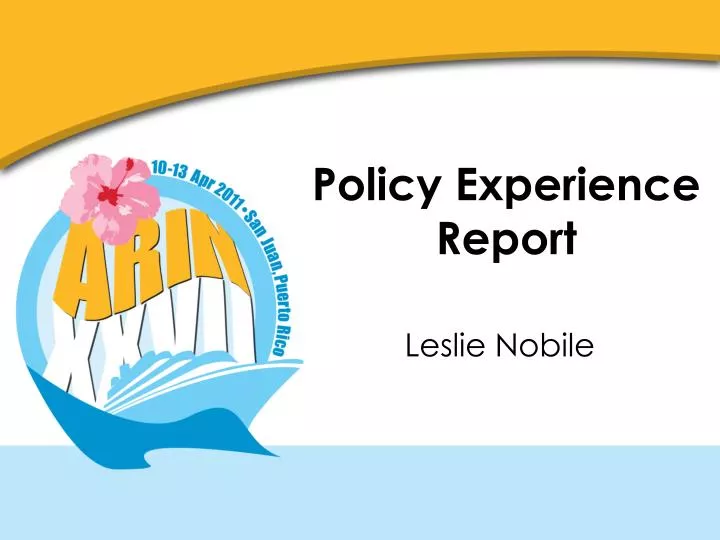 policy experience report