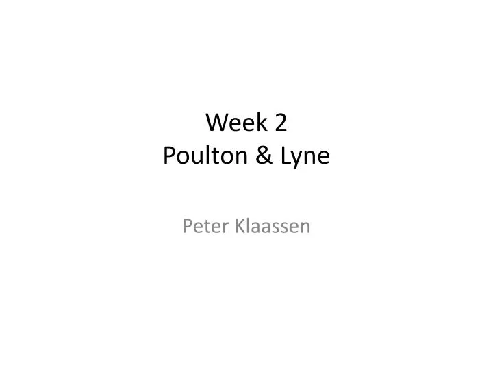 week 2 poulton lyne