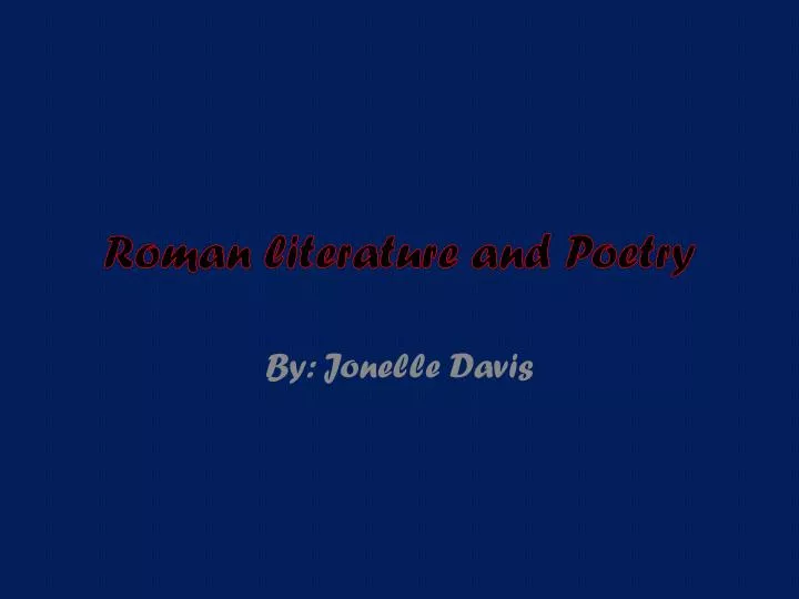 roman literature and poetry