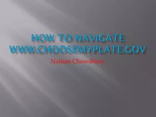 How To Navigate choosemyplate