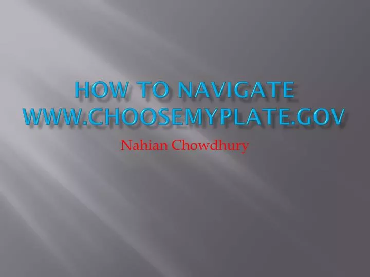 how to navigate www choosemyplate gov