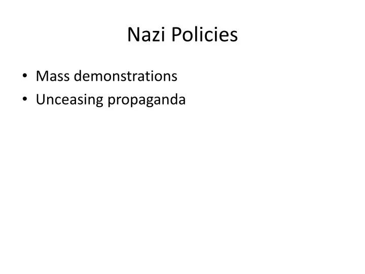 nazi policies