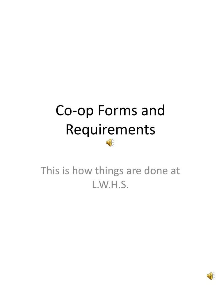 co op forms and requirements