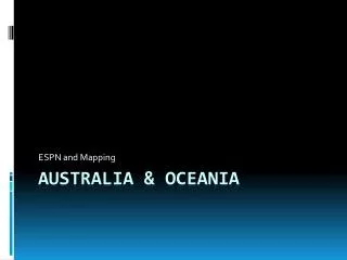 Australia &amp; OCEANIA