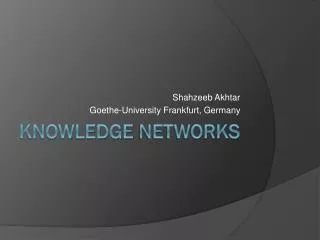 Knowledge networks