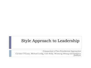 Style Approach to Leadership