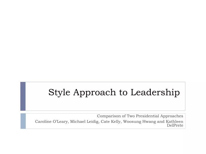 style approach to leadership