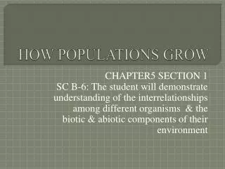 HOW POPULATIONS GROW