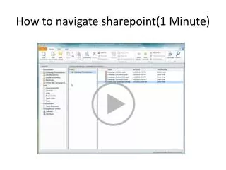 How to navigate sharepoint (1 Minute)