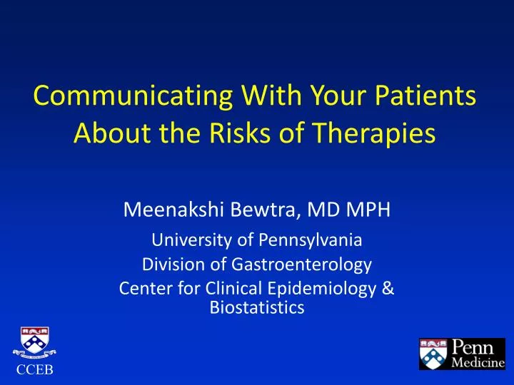 communicating with your patients about the risks of therapies